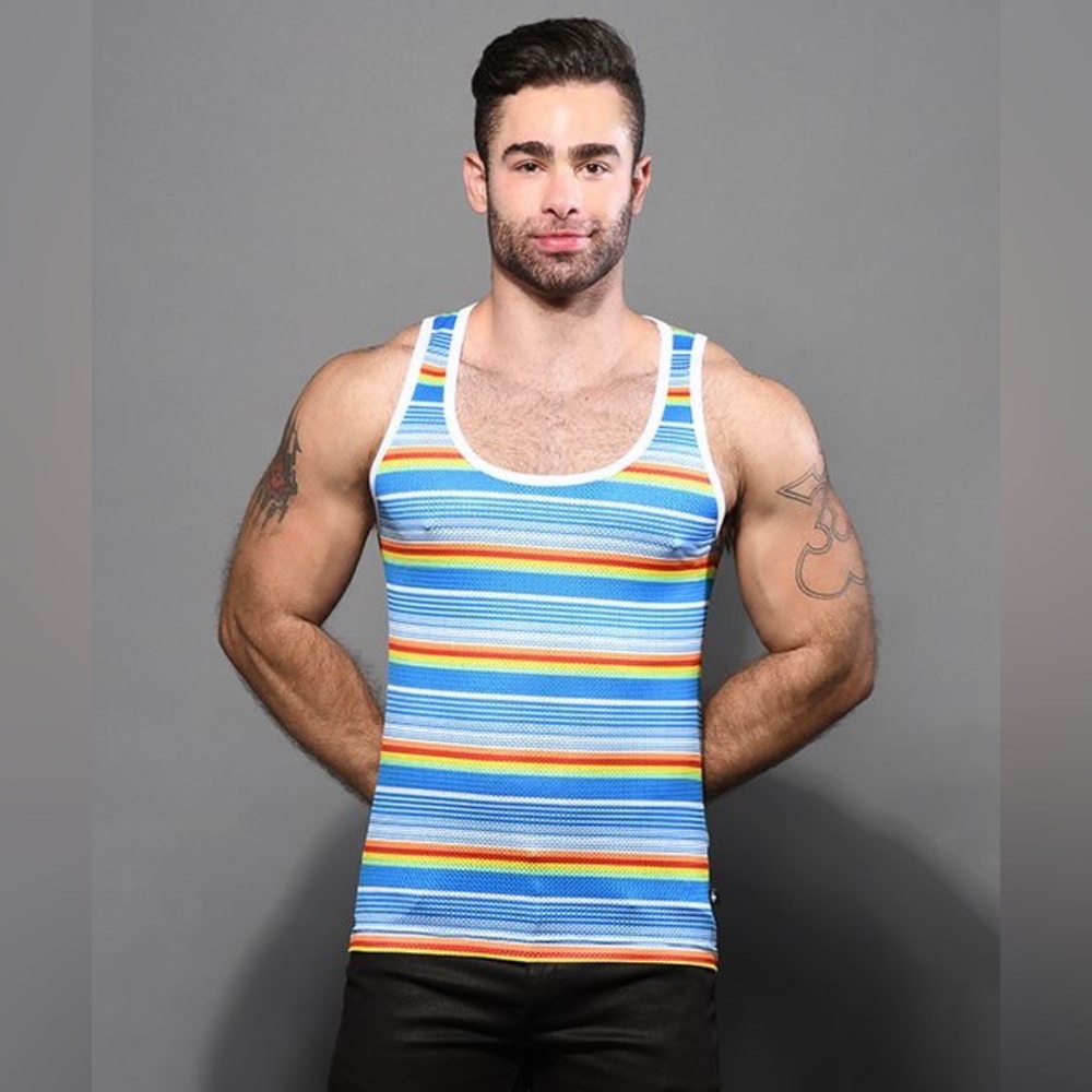 Stripe Mesh Tank